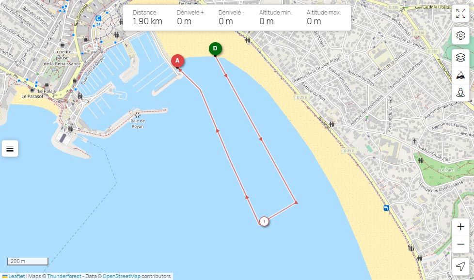 parcours natation triathlon Royan